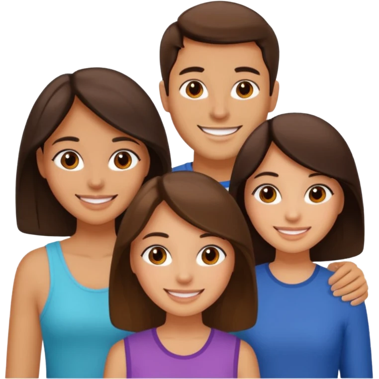 Throuple 2 girls 1 guy brunettes  emoji