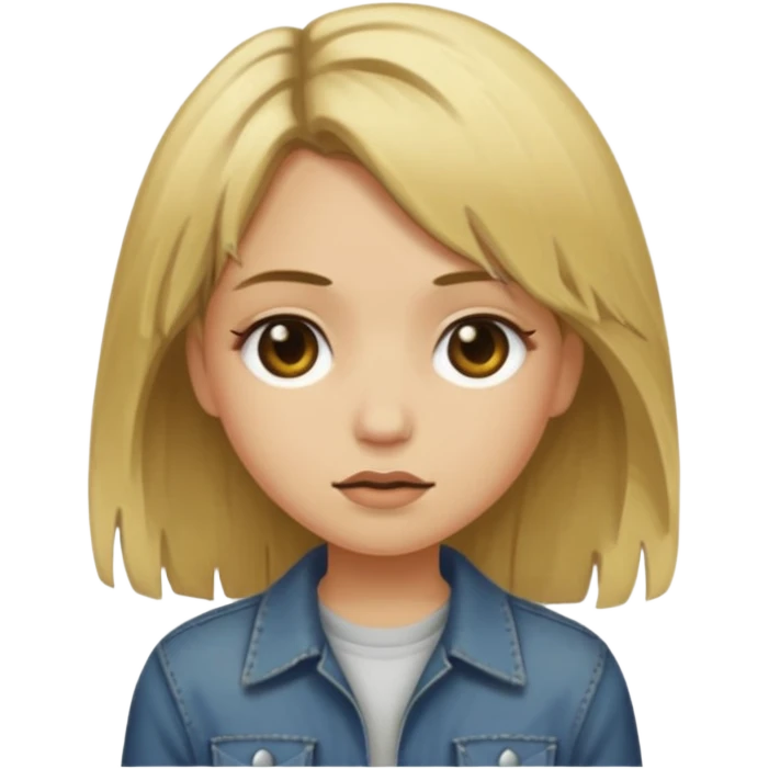 grunge girl with dirty blonde hair emoji