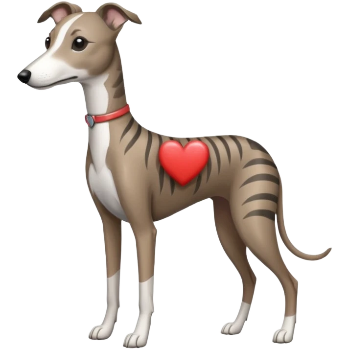 brindle stripes grey whippet heart emoji
