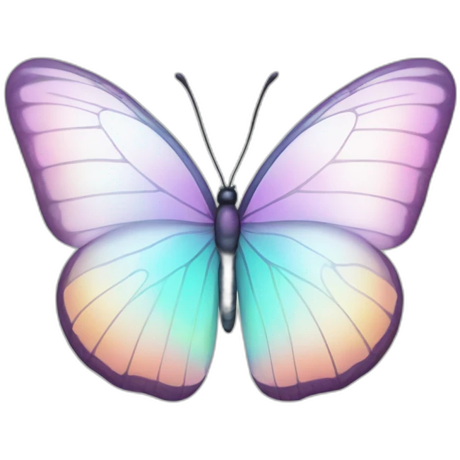 Pastel white rainbow iridescent butterfly emoji
