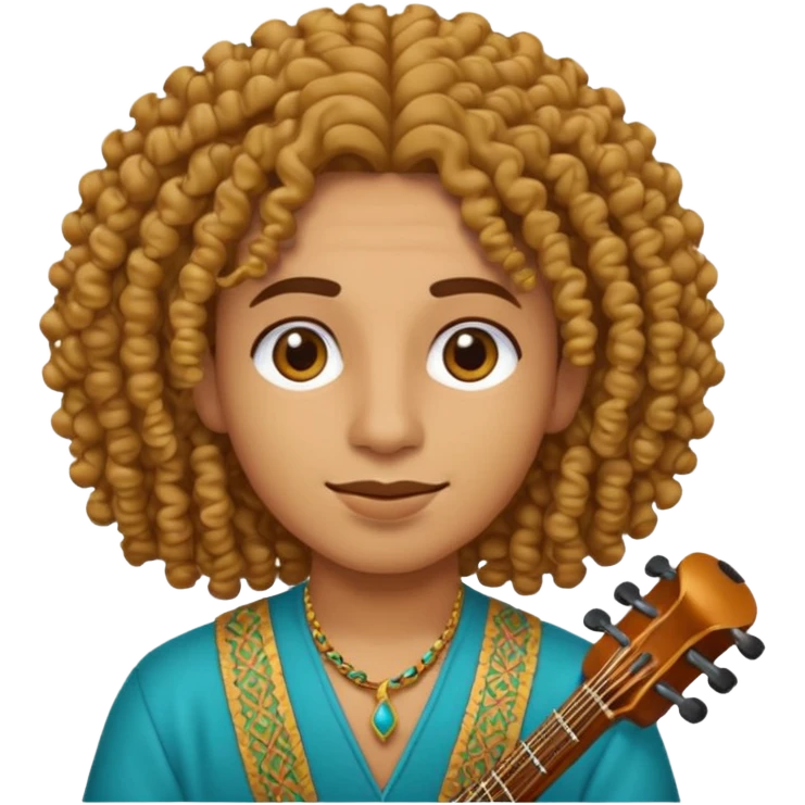 Emoji with Moroccan / Amazingh guy with curly hair, loooking like music artist Central Cee emoji