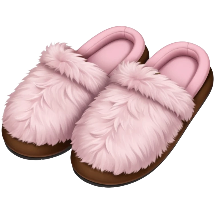 Brown and soft pink fluffy sleepers emoji