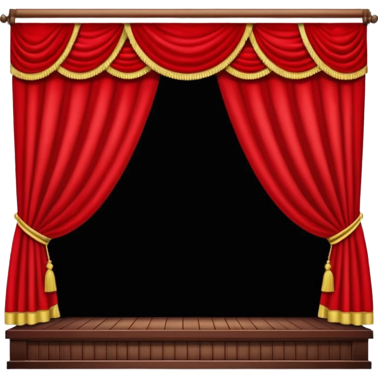 theater, red curtains , wooden stage emoji