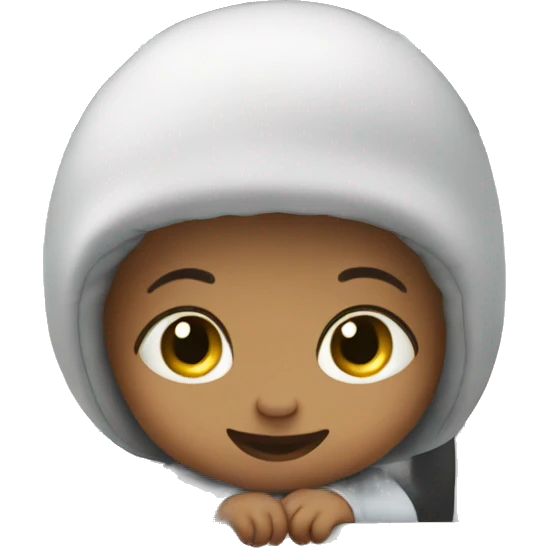 Cute baby playing with a bus emoji