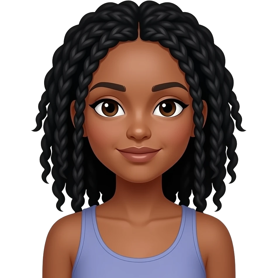 Brown skin pretty girl with black locs emoji