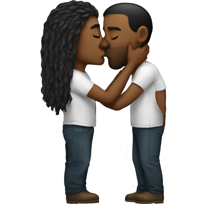 kiss 2 men emoji