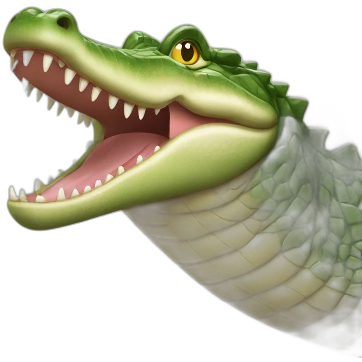 Crocodile avec tete de chat emoji