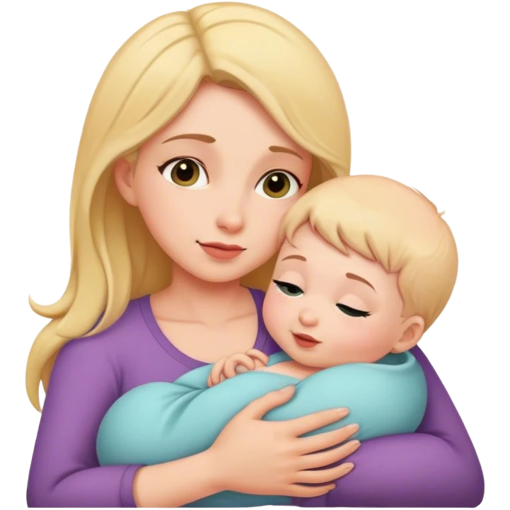 Mom hugging baby emoji