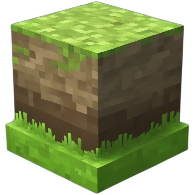 Minecraft 3d grassblock emoji