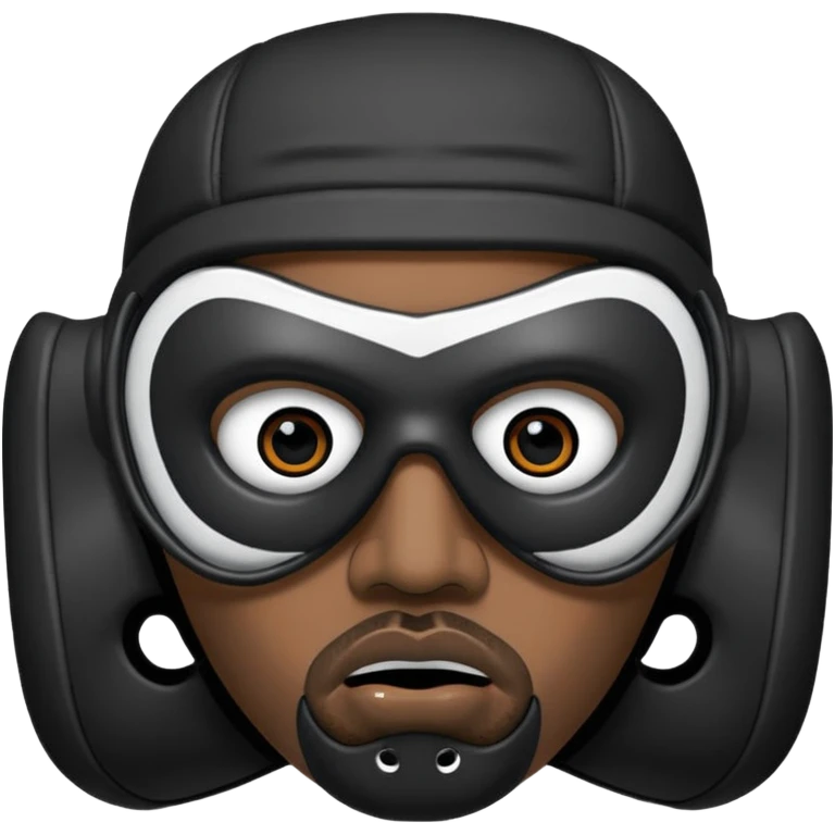 Masque de hockey de kanye west avec deux trous au dessus de la place de vision, et 6 trous en dessous de la place du nez without eyes and mouth  emoji
