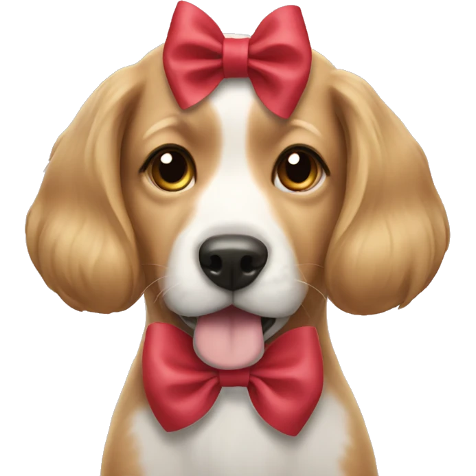Dog having a bow emoji