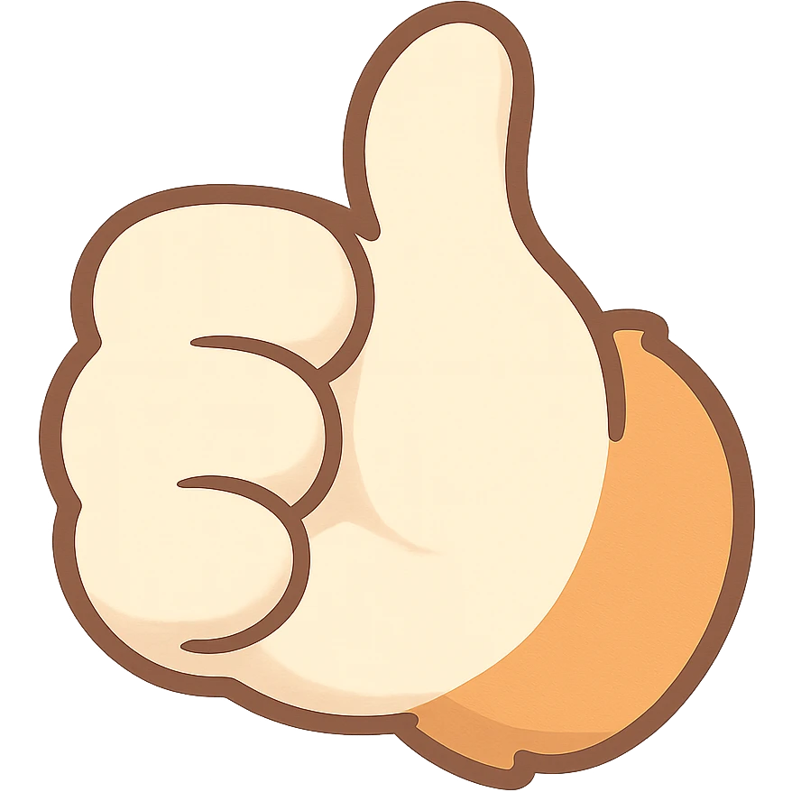 cartoon hamster paw giving a thumbs up, isolated, suitable for Discord emote emoji