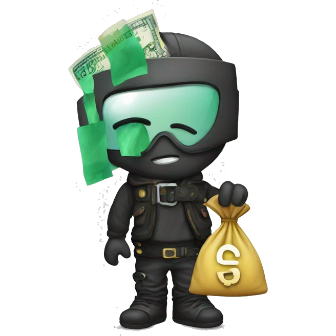 cyber punk with money bag emoji