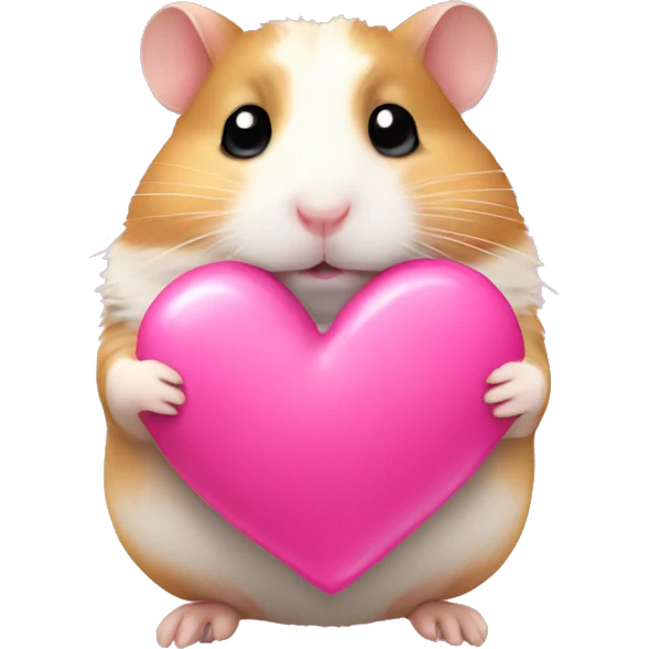 Hamster with pink heart  emoji