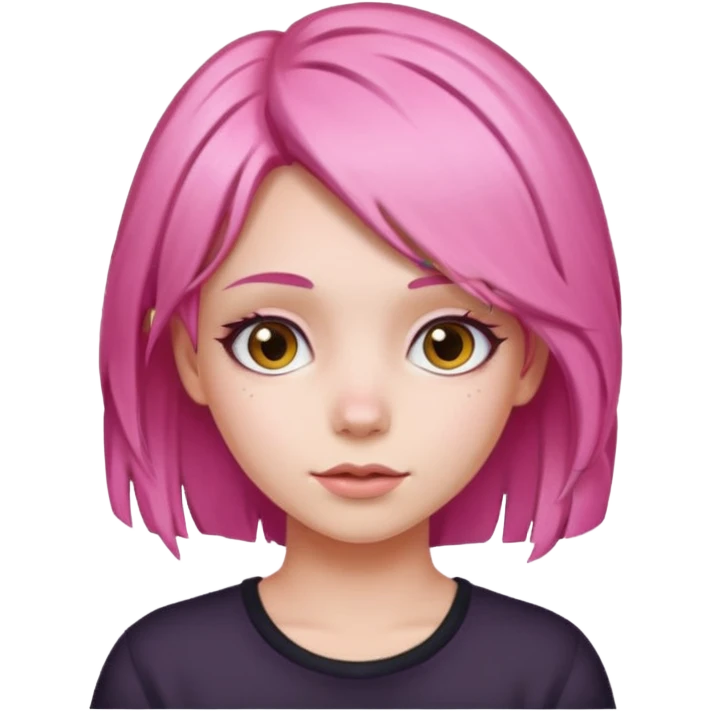 Pembe saçlı kız emoji
