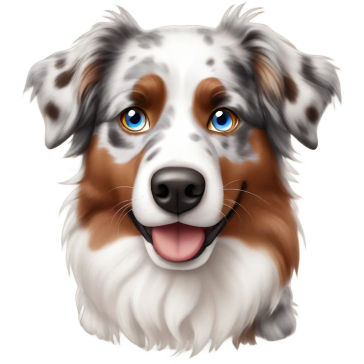 Red Merle Australian shepherd with blue eyes emoji