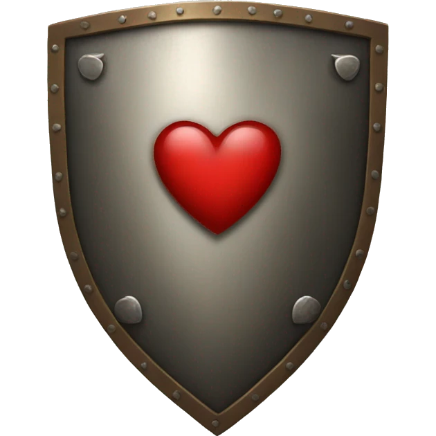 A shield in a form of a heart emoji