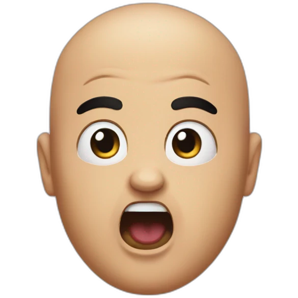 scream bald plump emoji