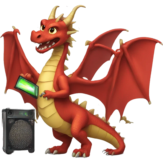 Dragon working with Audio Visual emoji