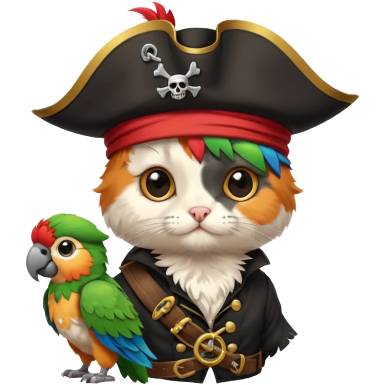 بچه گربهpirate and parrot emoji