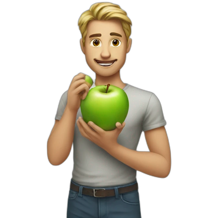 Apple eat a apple emoji
