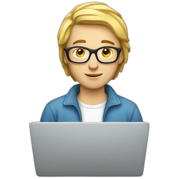 white person using laptop emoji