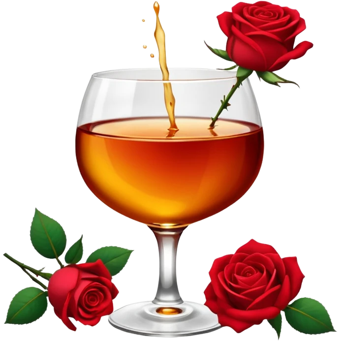 Red roses and liquor emoji