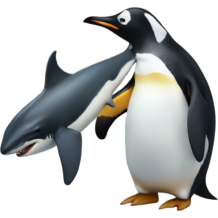 penguin on a shark emoji