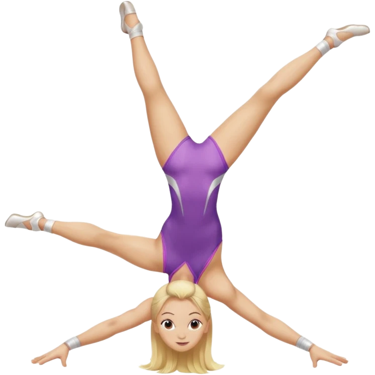 blonde girl gymnast performing a split emoji