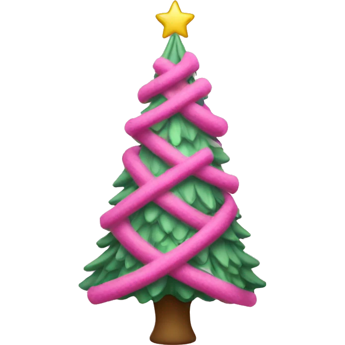 Pink Christmas tree  emoji