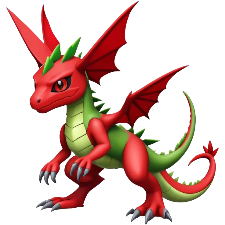 Cool edgy Guilmon-Flygon-Digimon, full body emoji