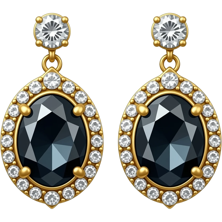 ultra realistic isolated rendering, glamorous appearance, vivid play of color black opal gemstone earrings with hyperrealism gold and diamonds, 8k hd quailty, 600 dpi. No emoji icons no emoji faces  emoji