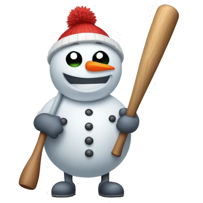 snowman with baseball bat emoji
