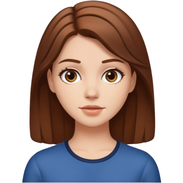 Brown hair girl who is white. Aesthetic  emoji