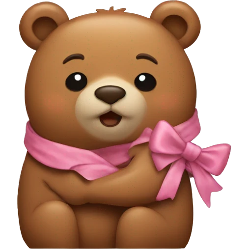 Bears with bows hugging  emoji