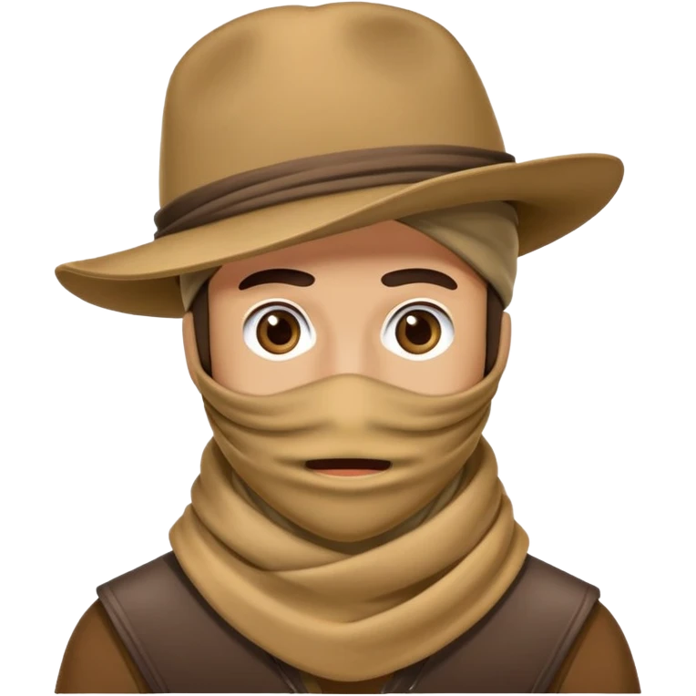 Un bandit àvec un chapeau et un foulard devant la bouche  emoji