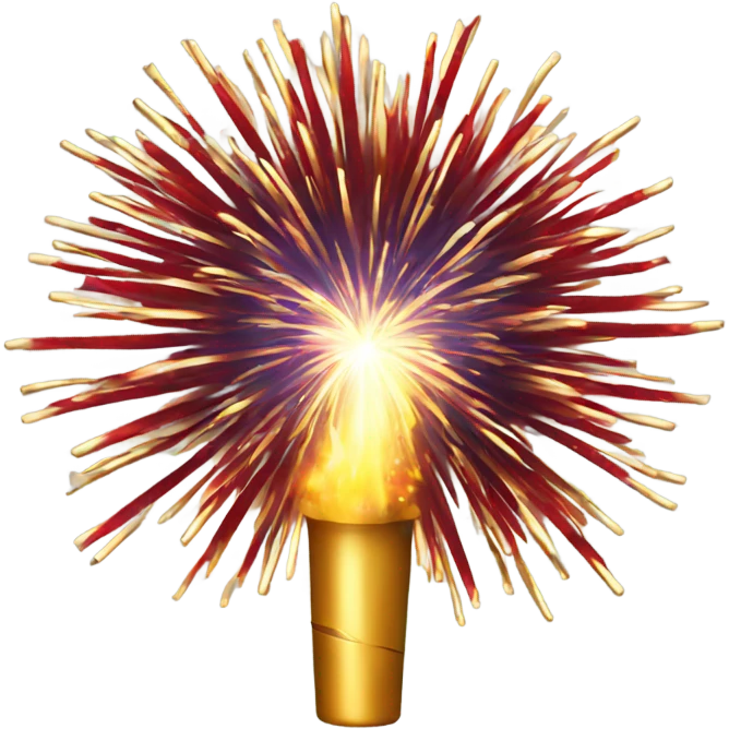 Gold with red ends firework emoji