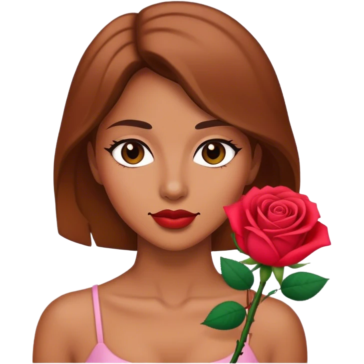 woman with rose emoji