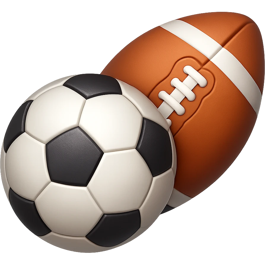 Сгенерируй мне в стиле детализированного емодзи два скрещенных мяча на пнг фоне без фона emoji