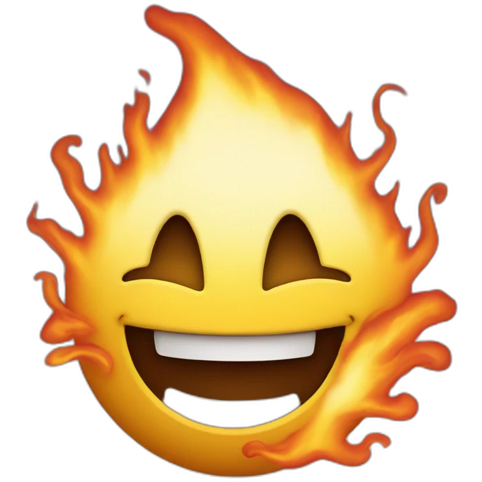 Smiley face spitting fire emoji