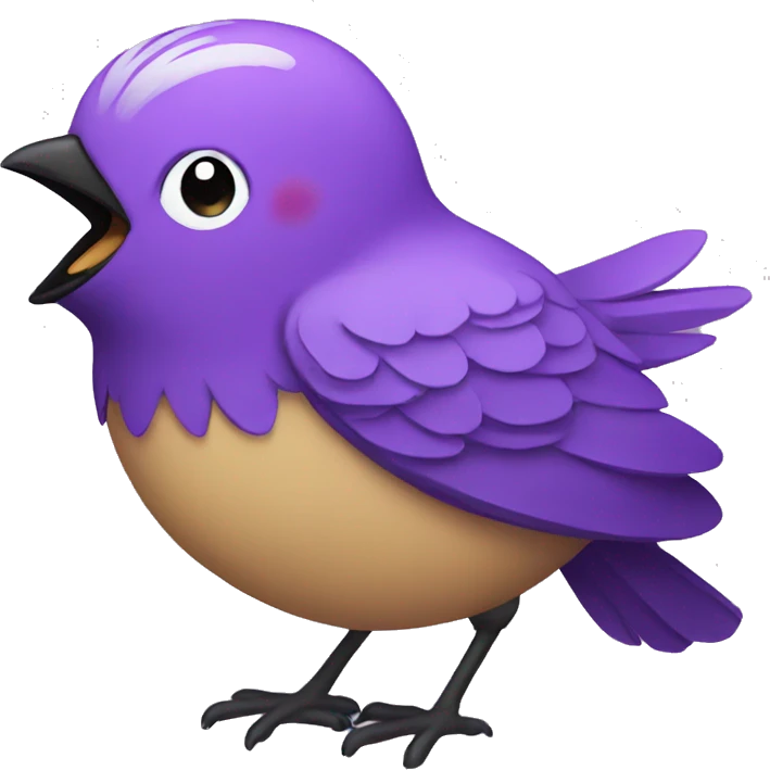 Purple bird is singing  emoji
