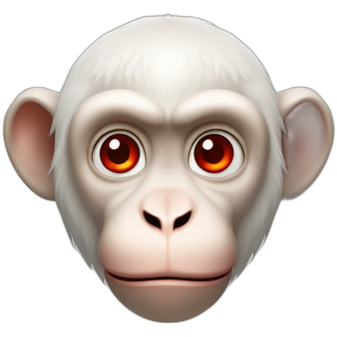 White macaque with red eyes emoji