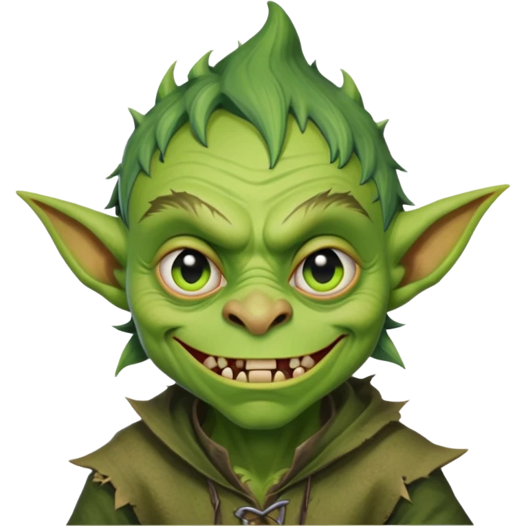 Steven Miller as a goblin with a mischievous expression emoji