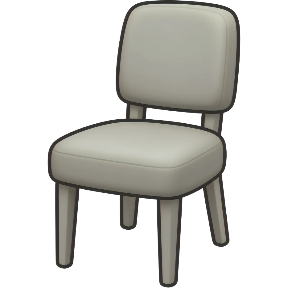 thick black outline, chair emoji, thick black outline, simple cartoon emoji