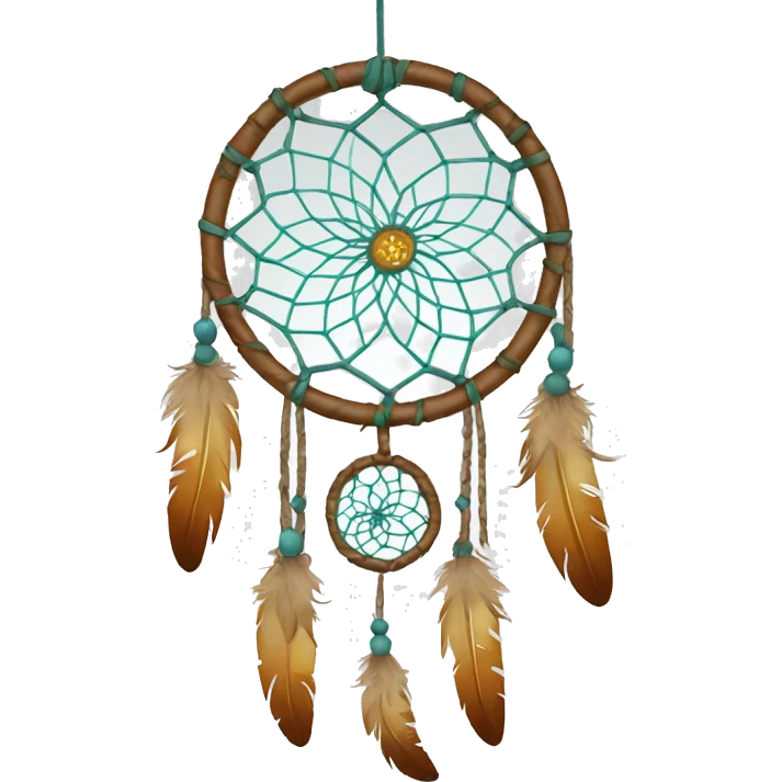 a hanging dreamcatcher with white background emoji