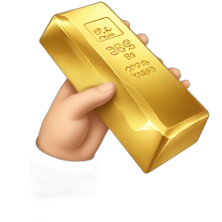 gold bar in hand emoji