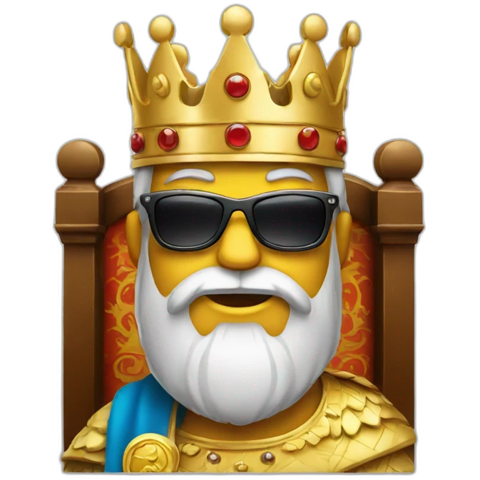 King with a beer and sunglasses emoji