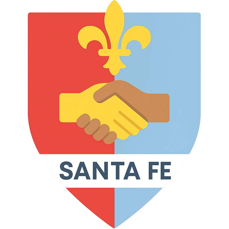 escudo de Santa Fe, colorful style, clear details, white background emoji