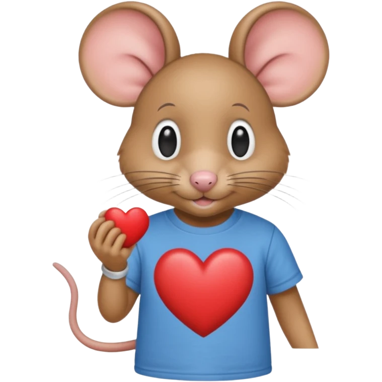 Una ratita con camiseta que ponga R15 y que mande un corazón emoji