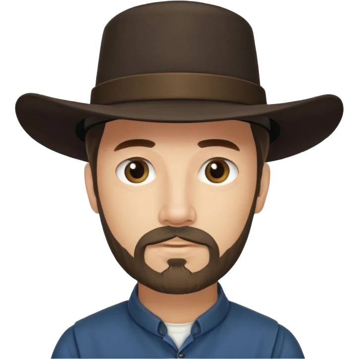 Amish man with goatee. 0 mustache  emoji